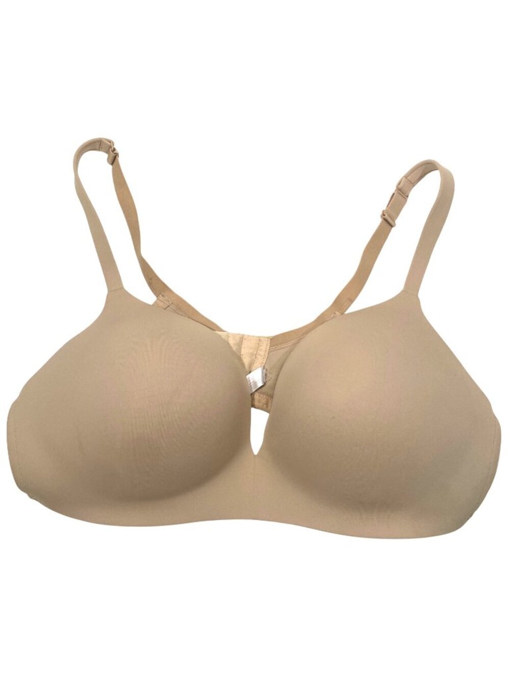 Cacique Simply Wire-Free Plunge Bra 44D Beige Nylon/Spandex Adjustable Straps